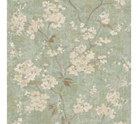 Grandeco Paul Moneypenny Sage Green Anethe Blossom Trail Textured Wallpaper 10m x 53cm For Grandeco, Green
