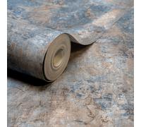Grandeco Paul Moneypenny Navy Castello Plaster Patina Wallpaper 10m x 53cm For Grandeco