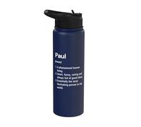 Paul Name Definition Dictionary Stainless Steel Insulated Water Bottle