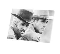 Paul Newman Robert Redford Butch Cassidy Western Cinema Canvas Wall Art Picture (88cm x 60cm)