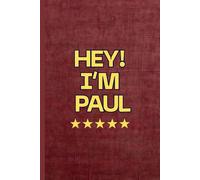 Paul notebook: maroon background with bold yellow test. Writing pad for all ages