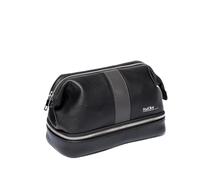 Paul Oliver Men's Wash Bags - Black with Graphite Stripe