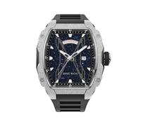 Paul Rich Astro Day & Date Watch: Frosty Tonneau Case, Aventurine Dial, 3D Astronaut Engraved, silver, Modern