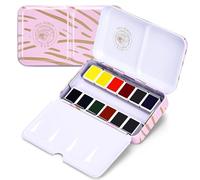 Paul Rubens Artist Watercolour Paint Set,12 Vibrant Colors in Portable Box, High-Transparency, Great Lightfastness, Perfect Travel Professional Watercolour Set for Artists, Beginners