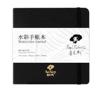 Paul Rubens Square Watercolour Journal, 100% Cotton Acid-Free Hot Press Watercolour Sketchbook 12 x 12 cm, 140lb/300gsm,20 Sheets for Watercolours, Gouache, Acrylics