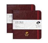 Paul Rubens Square Watercolour Journal, 2 Pack 40 Sheets 100% Cotton Acid-Free Cold Press Watercolour Sketchbook 15 x 15 cm, 140lb/300gsm for Watercolours, Gouache, Acrylics