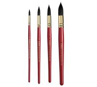 Paul Rubens Watercolor Brushes Set, Synthetic Nylon Squirrel Hair Paint Brushes kit for Artists, Adults and hobbists, Pointed Round Mop Brush for Watercolor, Gouache,4 Pcs (#1#3#5#7)
