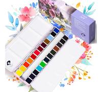 Paul Rubens Watercolour Paint, 24 Vibrant Floral Colors Artist Grade Watercolour Paints with Portable Metal Box for Artists, Beginners, Hobbyists, Students