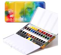 Paul Rubens Watercolour Paint Set, 36 Colors Solid Watercolour Paint, Easy To Blend and Diffuse Watercolour Palette, Portable Travel Watercolour Set Suitable For Beginners, Professionals