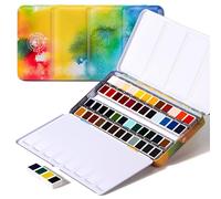 Paul Rubens Watercolour Paint Set, 48 Colors Solid Watercolour Paint, Easy To Blend and Diffuse Watercolour Palette, Portable Travel Watercolour Set Suitable For Beginners, Professionals