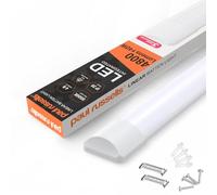paul russells 4ft LED Batten Light, Ceiling Fitting Tube Light, 6500K Daylight, 40W, 4800 Lumen, Ceiling Light for Office, Bathroom, Kitchen, Garage, Warehouse Fluorescent Lighting Replacement