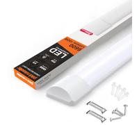 paul russells 6ft LED Batten Light, Ceiling Fitting Tube Light, 4000K Cool White, 60W, 6600 Lumens, Light for Office, Bathroom, Kitchen, Garage, Warehouse Fluorescent Lighting Replacement, 1 Pack