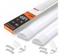 Paul Russell's 6ft LED Batten Light, Ceiling Fitting Tube Light, 4000K Cool White, 60W, 6600 Lumens, Office, Bathroom, Kitchen, Garage, Warehouse Fluorescent Lighting Replacement, 2 Packs