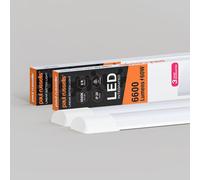 paul russells 6ft LED Batten, Ceiling Fitting Tube Light, 6500K Daylight, 60W, 6600 Lumens, Light for Office, Bathroom, Kitchen, Garage, Warehouse Fluorescent Lighting Replacement, 2 Packs