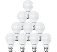 Paul Russells A60 Led Gls B22 Bulb, 8W 60W Eq, 806Lm, 4000K Cool White, Frosted, Non-Dimmable, 10 Pack