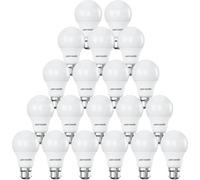 paul russells LED GLS Light Bayonet Cap BC, 60w Equivalent, 8watt 806LM LED Bulbs, 6500K Daylight Lamp, Classic Frosted A60 Standard B22 Energy Saving Non-Dimmable Large Globe Lightbulbs, Pack of 20