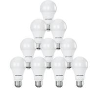 Paul Russells E27 Edison Screw LED Light, 13W = 100W Equivalent Bulbs, 1521LM Lumens, 4000K Standard ES A60 LED GLS, Natural Large Energy Saving Non-Dimmable Lightbulbs, Cool White Frosted, Pack of 10