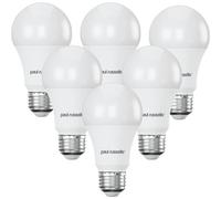 paul russells E27 Edison Screw LED Light, 13W = 100W Equivalent Bulbs, 1521 Lumens, 4000K Standard ES A60 LED GLS, Natural Large Energy Saving Non-Dimmable Lightbulbs, Cool White Frosted, 6 Pack