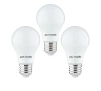 paul russells LED GLS Light Edison Screw ES, 60w Equivalent, 8watt 806LM LED Bulbs, 6500K Daylight Lamp, Classic Frosted A60 Standard E27 Energy Saving Non-Dimmable Large Globe Lightbulb, 3 Pack