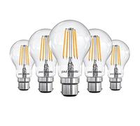 paul russells B22 Bayonet Cap LED Filament - 4.5Watt 40W Equivalent 470LM Lumens 2700K BC Standard GLS A60 - Super Bright Energy Saving Light Non-Dimmable - Warm White Bulbs - Pack of 5
