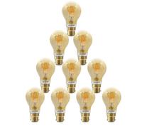 paul russells B22 Bayonet Cap LED Filament - 7Watt 50W Equivalent 680LM Lumens 2200K BC Standard GLS A60 - Amber Bright Energy Saving Light Non-Dimmable - Extra Warm White Bulbs - Pack of 10