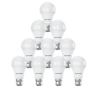 paul russells B22 Bayonet Cap LED Light, 13W = 100W Equivalent Bulb, 1521 Lumens, 2700K Standard BC A60 LED GLS, Bright Energy Saving Non-Dimmable Lightbulbs - Warm White Frosted - Pack of 10