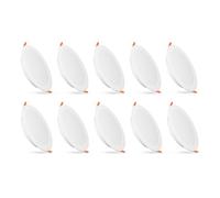 paul russells Bathroom Spot Lights Ceiling, 12W LED Round Panels 3 CCT Light, 1200LM, 3000K,4000K,6500K, Led Downlights spotlights for Ceiling, Panel Lighting (Non-Dimmable), 10 Pack