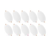 paul russells Bathroom Spot Lights Ceiling, 18W LED Round Panels 3 CCT Light, 1800LM, 3000K,4000K,6500K, Led Downlights spotlights for Ceiling, Panel Lighting (Non-Dimmable), 10 Pack