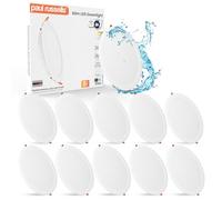 paul russells Bathroom Spot Lights Ceiling, 24W LED Round Panels 3 CCT Light, 2400LM, 3000K,4000K,6500K, Led Downlights spotlights for Ceiling, Panel Lighting (Non-Dimmable), 10 Pack