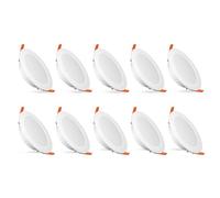 paul russells Bathroom Spot Lights Ceiling, 6W LED Round Panels 3 CCT Light, 600LM, 3000K,4000K,6500K, Led Downlights spotlights for Ceiling, Panel Lighting (Non-Dimmable), 10 Packs