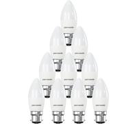 paul russells LED Light Bayonet Cap B22, 40watt Equivalent, 4.9W 470LM LED Bulbs, 4000K Natural Cool White, Frosted C35 BC Candle Energy Saving Non-Dimmable Chandelier Lightbulbs, Pack of 10