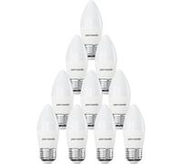 paul russells LED Light Edison Screw E27, 60watt Equivalent, 6.5W 806LM LED Bulbs, 2700K Bright Warm White, Frosted C35 ES Candle Energy Saving Non-Dimmable Chandelier Lightbulbs, Pack of 10