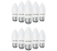 paul russells LED Light Edison Screw E27, 60watt Equivalent, 6.5W 806LM LED Bulbs, 4000K Natural Cool White, Frosted C35 ES Candle Energy Saving Non-Dimmable Chandelier Lightbulbs, Pack of 10