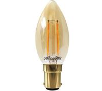 paul russells LED Candle Filament Light - 2.5W 20W Equivalent Replacement, 200LM Lumens, 2200K Extra Warm White, SBC B15 Small Bayonet Cap C35 Bulbs - Energy Saving Non-Dimmable Lamps - Pack of 1