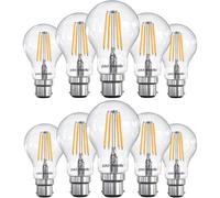 Paul Russells C35 Led Candle Filament B22 Bulb, 4.5W 40W Eq, 470Lm, 2700K Warm White, Non-Dimmable, 10 Pack