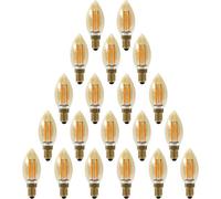 Paul Russells C35 Led Candle Filament E14 Bulb, 4.5W 35W Eq, 400Lm, 2200K Extra Warm White, Non-Dimmable, 20 Pack
