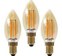paul russells LED Candle Filament Light - 4.5W 35W Equivalent Replacement, 400LM Lumens, 2200K Extra Warm White, SES E14 Small Edison Screw C35 Bulbs - Energy Saving Non-Dimmable Lamps - Pack of 3