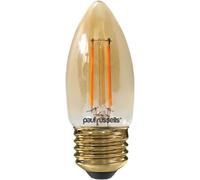 paul russells LED Candle Filament Light - 2.5W 20W Equivalent Replacement, 200LM Lumens, 2200K Extra Warm White, ES E27 Edison Screw C35 Bulbs - Energy Saving Non-Dimmable Lamps - Pack of 1