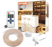 paul russells COB LED Strip Light, 24V- 5Watt/M, 320 LEDs/M, Warm White 3000K, 2300 Lumens, 5M Flexible Tape Light, IP65, High CRI 90+, DIY Indoor Lighting for Home, Cabinet & Decoration (Dimmable)