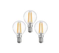 paul russells Dimmable Filament Golf Ball LED Bulbs, Small Edison Screw, E14, SES, 4.5Watt 470LM G45 40w Equivalent, Mini Globe 2700K Warm White, Energy Saving, Decorative Chandelier Lamps, Pack of 3