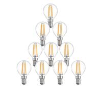 Paul Russells Dimmable Filament Golf Ball LED Bulbs, Small Edison Screw, E14, SES, 4.5Watt 470LM G45 40w Equivalent, Mini Globe 2700K Warm White, Energy Saving, Decorative Chandelier Lamps, Pack of 10