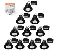 paul russells Dimmable LED Downlights Recessed Ceiling Lights Fire Rated GU10 Spotlights 65-70mm Indoor Down Lights, IP20, 4.5W = 50W Equivalent, Daylight Bulb 6500K, Black Bezel, 10 Packs