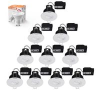 paul russells Dimmable LED Downlights Recessed Ceiling Lights Fire Rated GU10 Spotlights 65-70mm Indoor Down Lights, IP20, 4.5W = 50W Equivalent, Daylight Bulb 6500K, White Bezel, 10 Packs