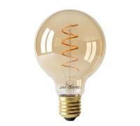 paul russells Dimmable Spiral LED Filament G80 Globe Bulb, Edison Screw E27 4W (25W Equivalent) - 250LM, 1800K Extra Warm White Vintage Amber Light, Decorative Large Globe Cage Lamp - Pack of 1