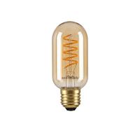 paul russells Dimmable Spiral LED Filament T45 Bulb, E27 Edison Screw 4W (25W Equivalent) - 250LM, 1800K Vintage Amber Light, Smooth Dimming, 330° Beam Angle, Decorative Cage Lightbulb - Pack of 1