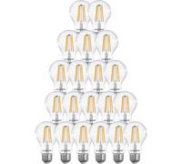 paul russells E27 Edison Screw LED Filament - 7Watt 60W Equivalent 806LM Lumens 2700K ES Standard GLS A60 - Super Bright Energy Saving Light Non-Dimmable - Warm White Bulbs - Pack of 20