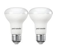 paul russells E27 Spotlight 8W LED Reflector R63 Light Edison Screw, 40w Equivalent Bulb, 710 Lumen, 6500K Daylight, Frosted 120° Beam Angle ES Energy Saving Lightbulbs, Pack of 2