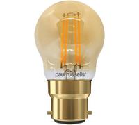 Paul Russells G45 Led Filament Golf Ball B22 Bulb, 4.5W 35W Eq, 400Lm, 2200K Extra Warm White, 1 Pack