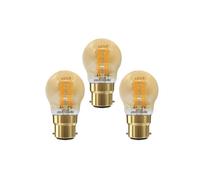 paul russells LED Filament Golf Ball Light Bayonet Cap B22, 35W Equivalent G45 Bulbs, 4.5W 400LM LED BC 2200K Amber Lamps, Home Ceiling Chandelier Energy Saving Lightbulbs, Pack of 3