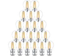 paul russells LED Filament Golf Ball Light Bayonet Cap B22, 40w Equivalent Replacement G45 Bulbs, BC 4.5W 470LM Mini Globe 2700K Warm White Lamps, Chandelier Energy Saving Lightbulbs, Pack of 20